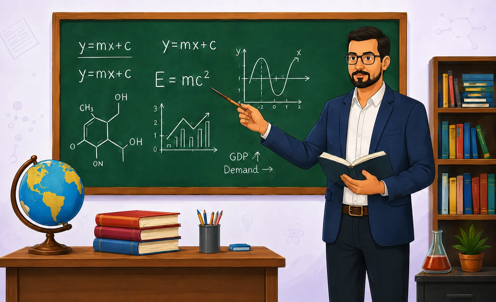 Teacher explaining lessons in a classroom for BPSC TRE preparation