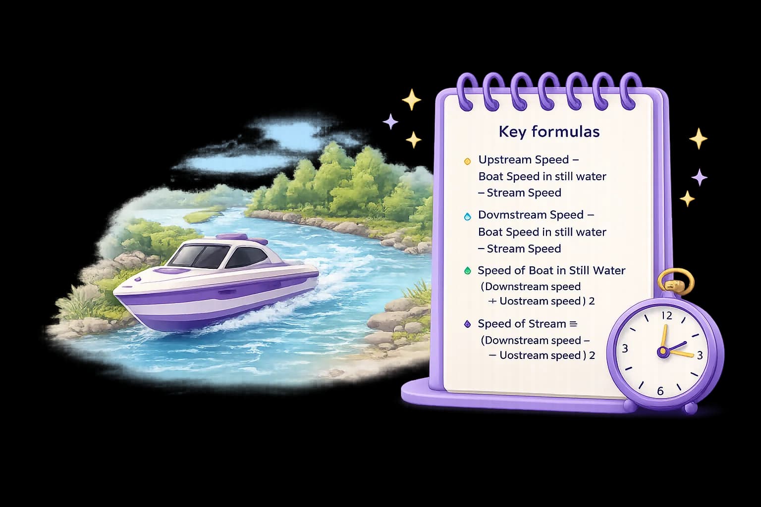 Boats and Streams Illustration
