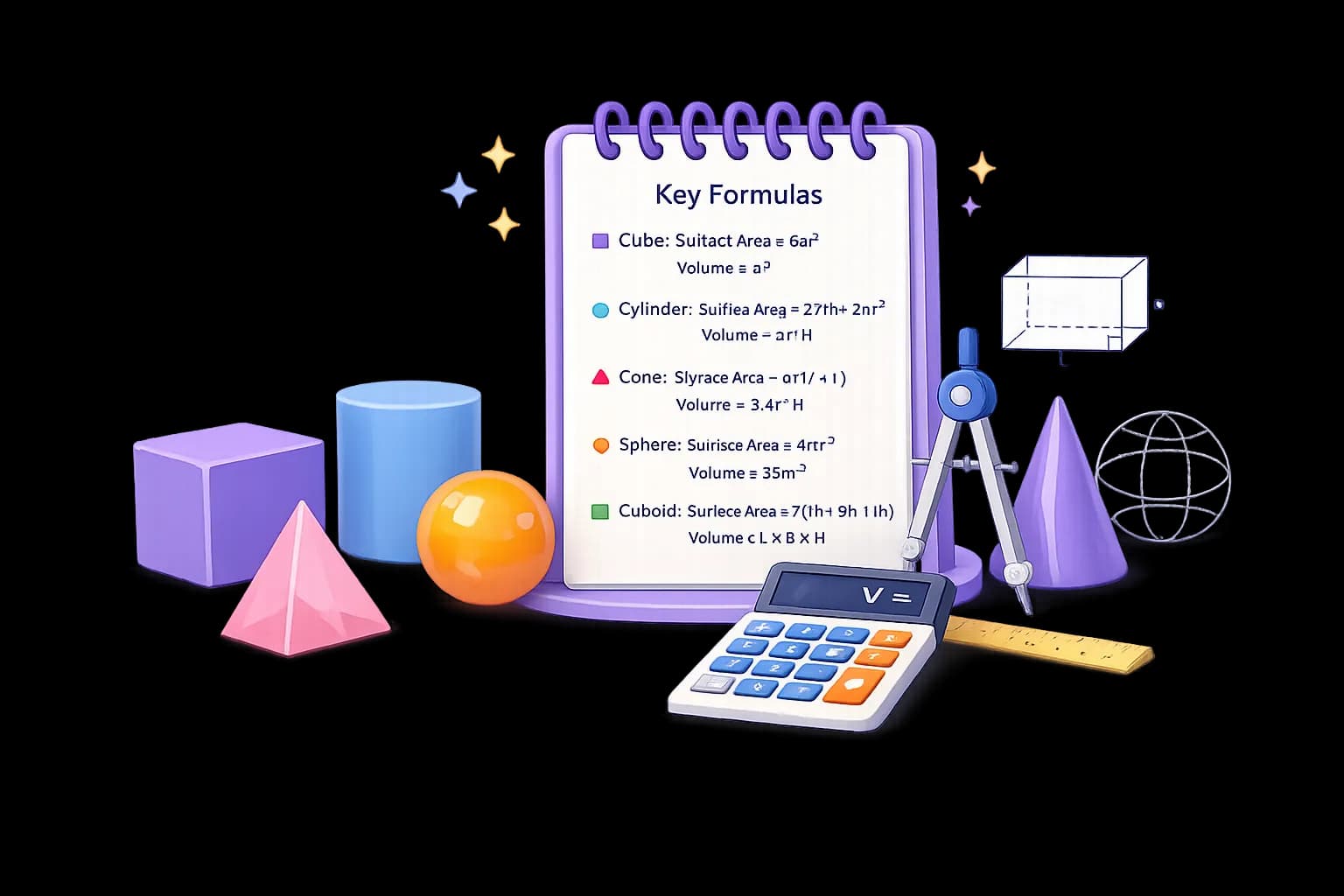 Mensuration 3D Illustration