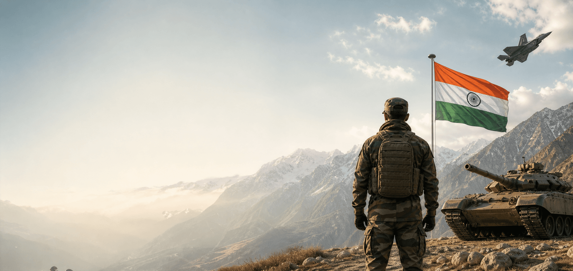 Indian defence forces in the mountains