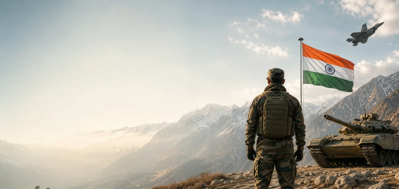Indian defence forces in the mountains