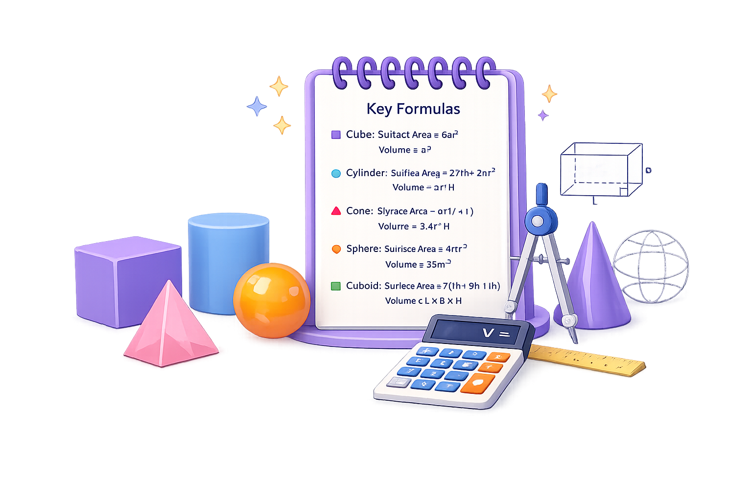 Mensuration 3D Illustration